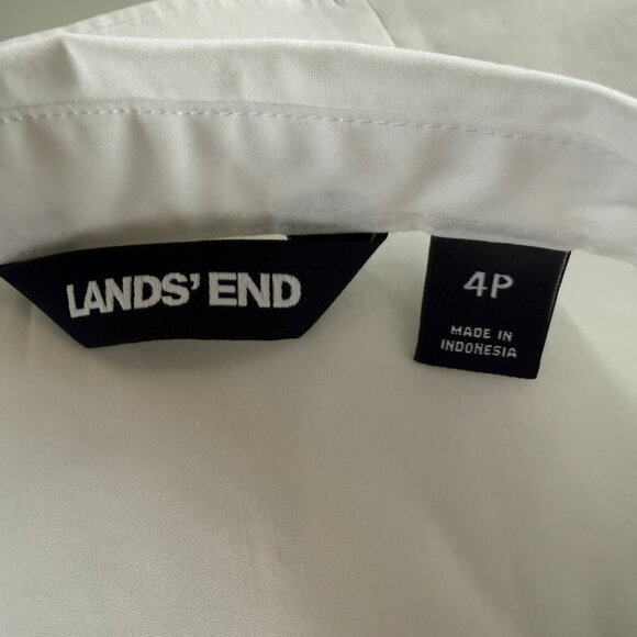 Lands' End white 3/4 sleeve button down collared shirt women's 4P - Picture 7 of 9